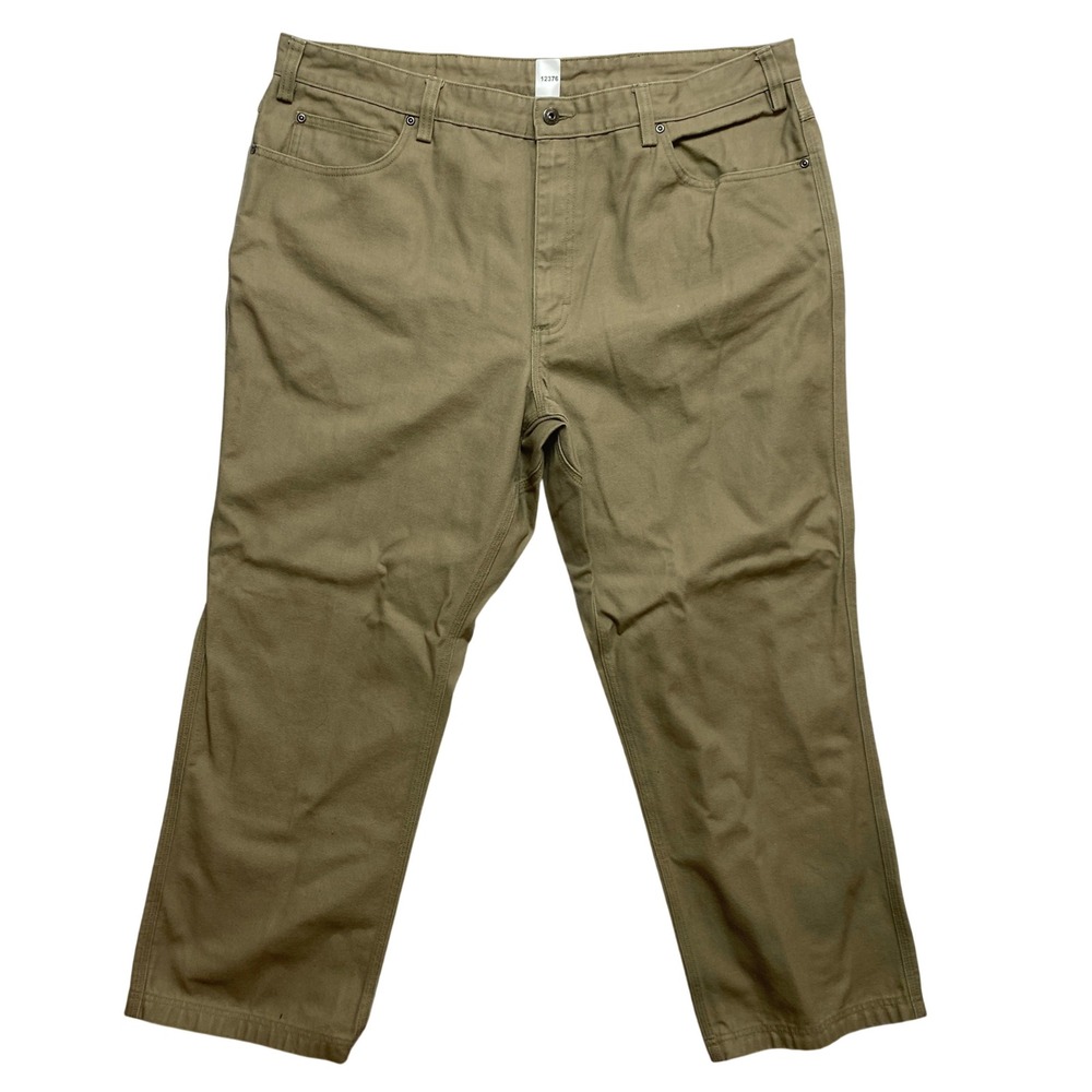 Duluth Trading Co Pants Mens 44x30 Khaki Canvas Fire Hose Workwear Heavy Duty